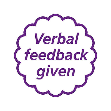 Verbal Feedback Given Cloud Stamper - Purple - 25mm