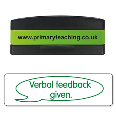 Verbal Feedback Given Stakz Stamper - Green Ink (44mm x 13mm)