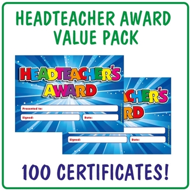 Headteacher's Award Certificates Value Pack (100 Certificates - A5)