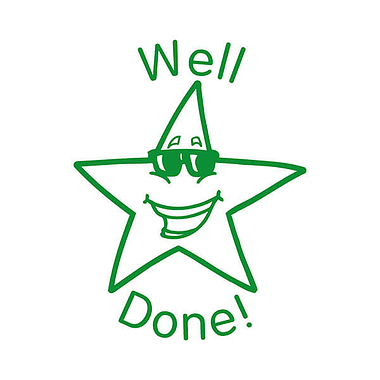 Well Done Star Stamper - Green - 25mm