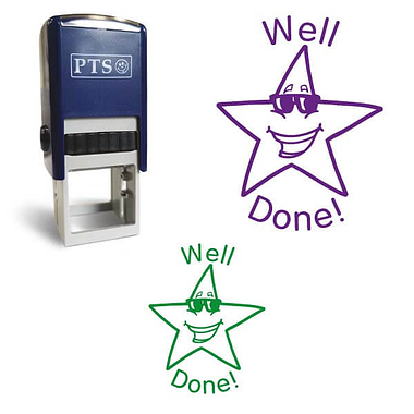 Well Done Star with Sunglasses Stamper - 25mm