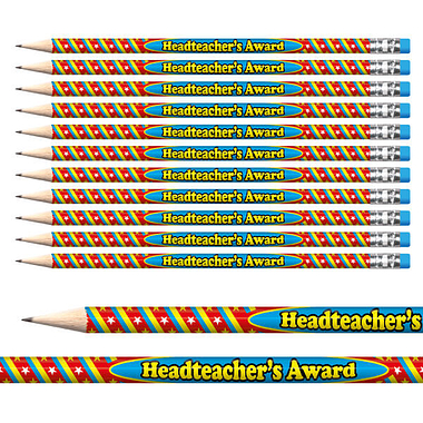 12 Headteacher's Award Pencils - Blue