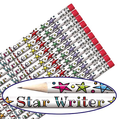 12 Metallic Star Writer Pencils