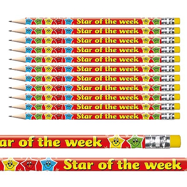 12 Star of the Week Smiley Star Pencils