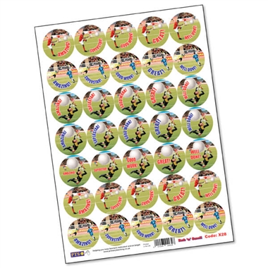Scented Bubblegum Stickers - Football (35 Stickers - 37mm)