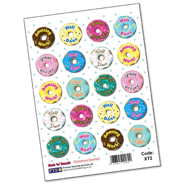 20 Vanilla Scented Doughnut Stickers - 32mm