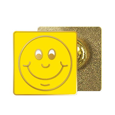 Yellow Smile Enamel Badge (20mm x 20mm)