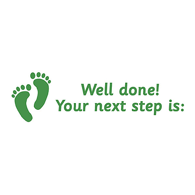 Your Next Step is Stamper - Green Ink (38mm x 15mm)
