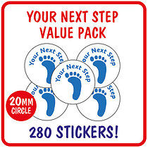 Your Next Step Stickers Value Pack (280 Stickers - 20mm)