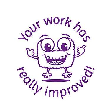 Your Work Has Really Improved Stamper - Purple - 25mm