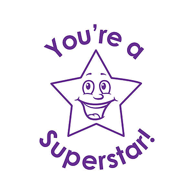 You're a Superstar Stamper - Purple Ink (25mm)