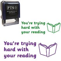 You're Trying Hard With Your Reading Stamper (38mm x 15mm)