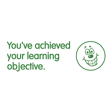 You've Achieved Your Learning Objective Stamper - Green - 38 x 15mm